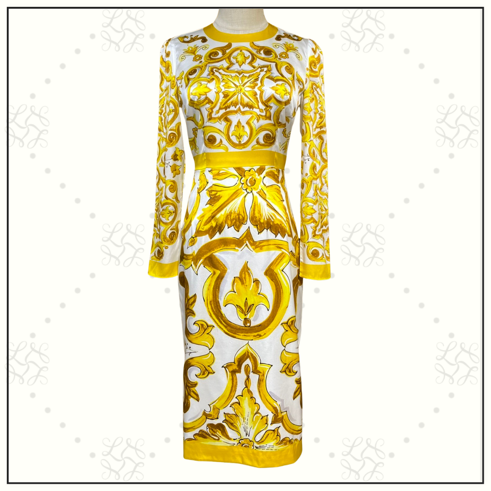 SILK MAJOLICA PENCIL DRESS
