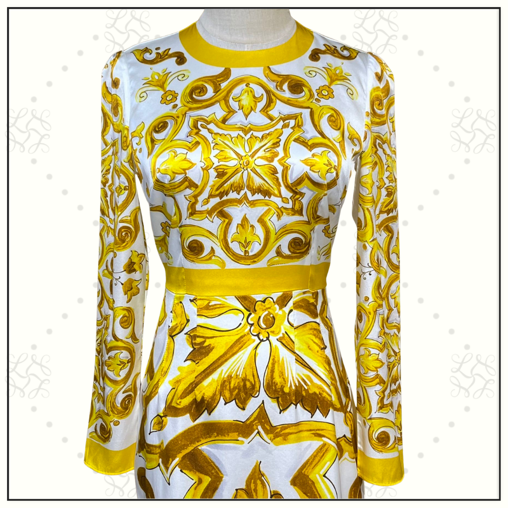 SILK MAJOLICA PENCIL DRESS