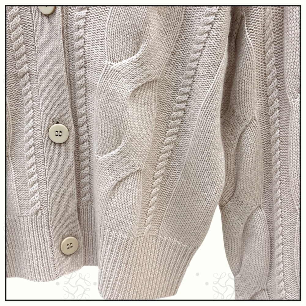 CASHMERE CABLE KNIT CARDIGAN