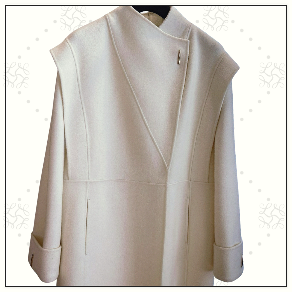WOOL & CASHMERE BLEND FUNNEL NECK COAT