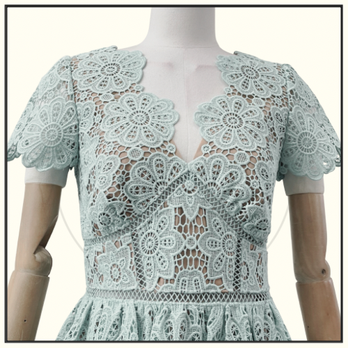 GUIPURE LACE MINI DRESS