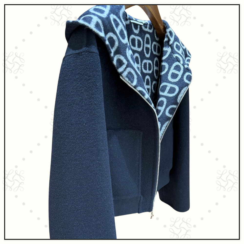 CASHMERE DOUBLE SIDE HOODED JACKET