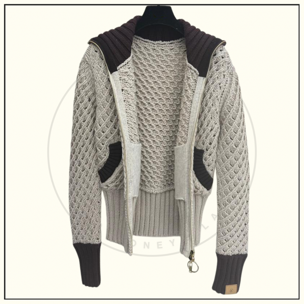 COLOR BLOCKED KNIT JACKET