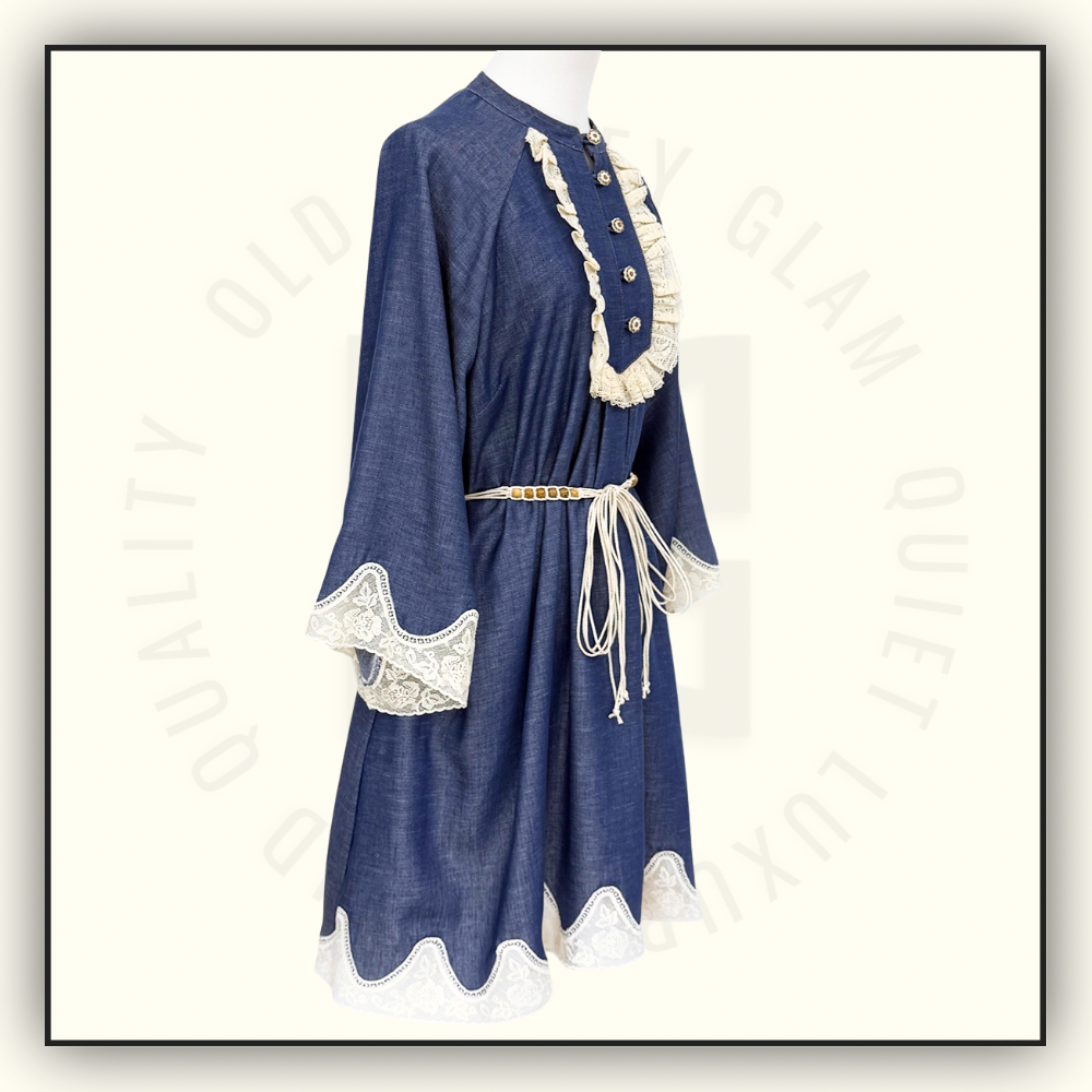 AWAKEN BELTED DENIM MINI DRESS