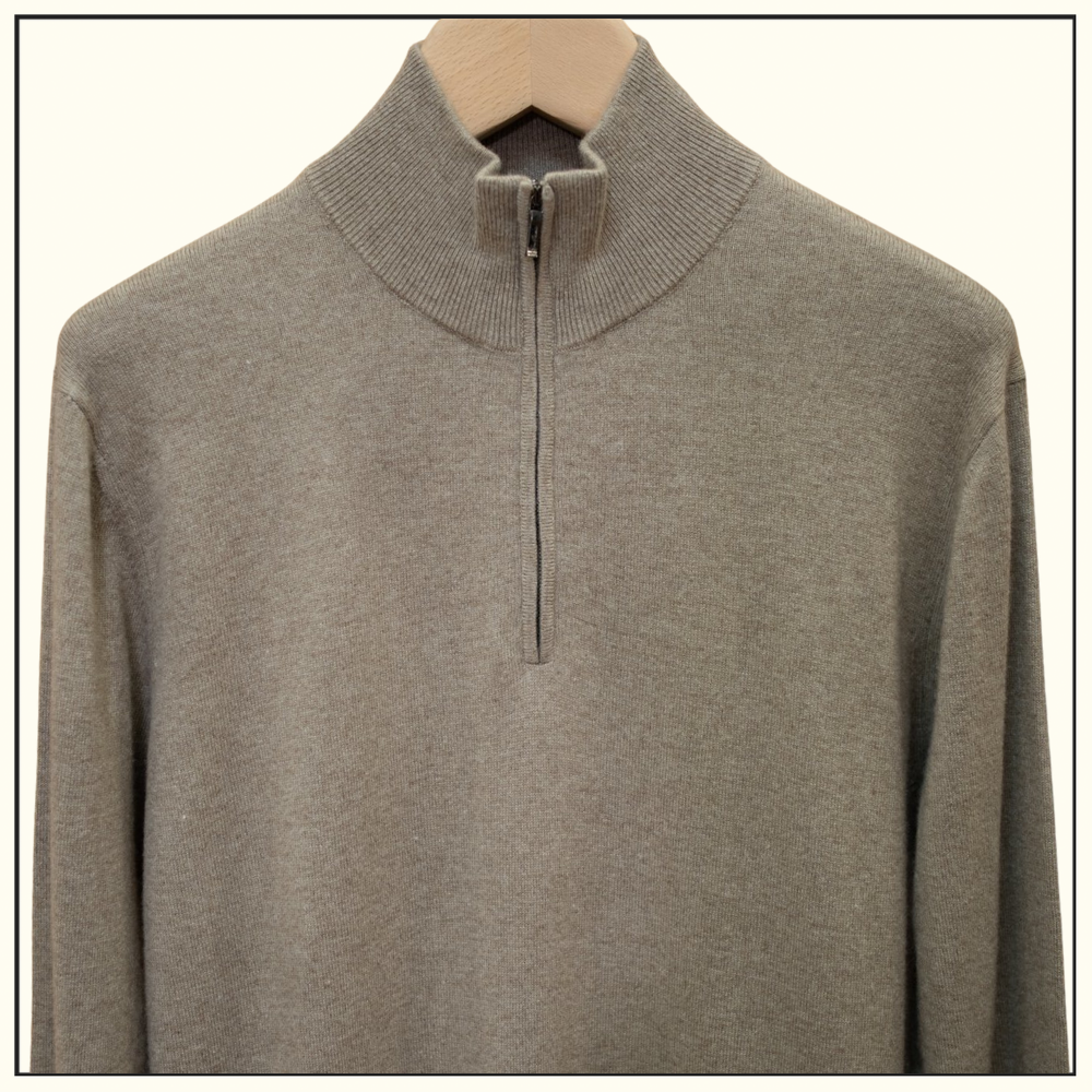 CASHMERE HALF ZIP SWEATER