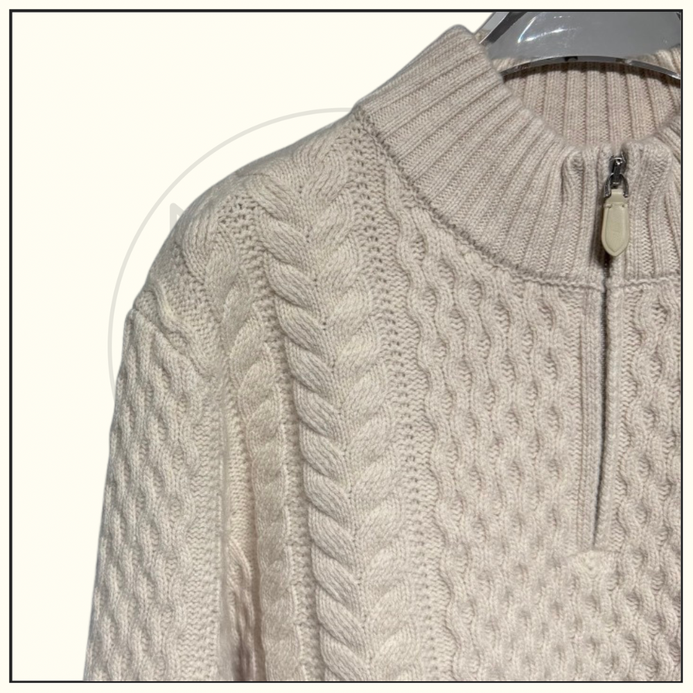 WOOL KNIT HALF ZIP SWEATER