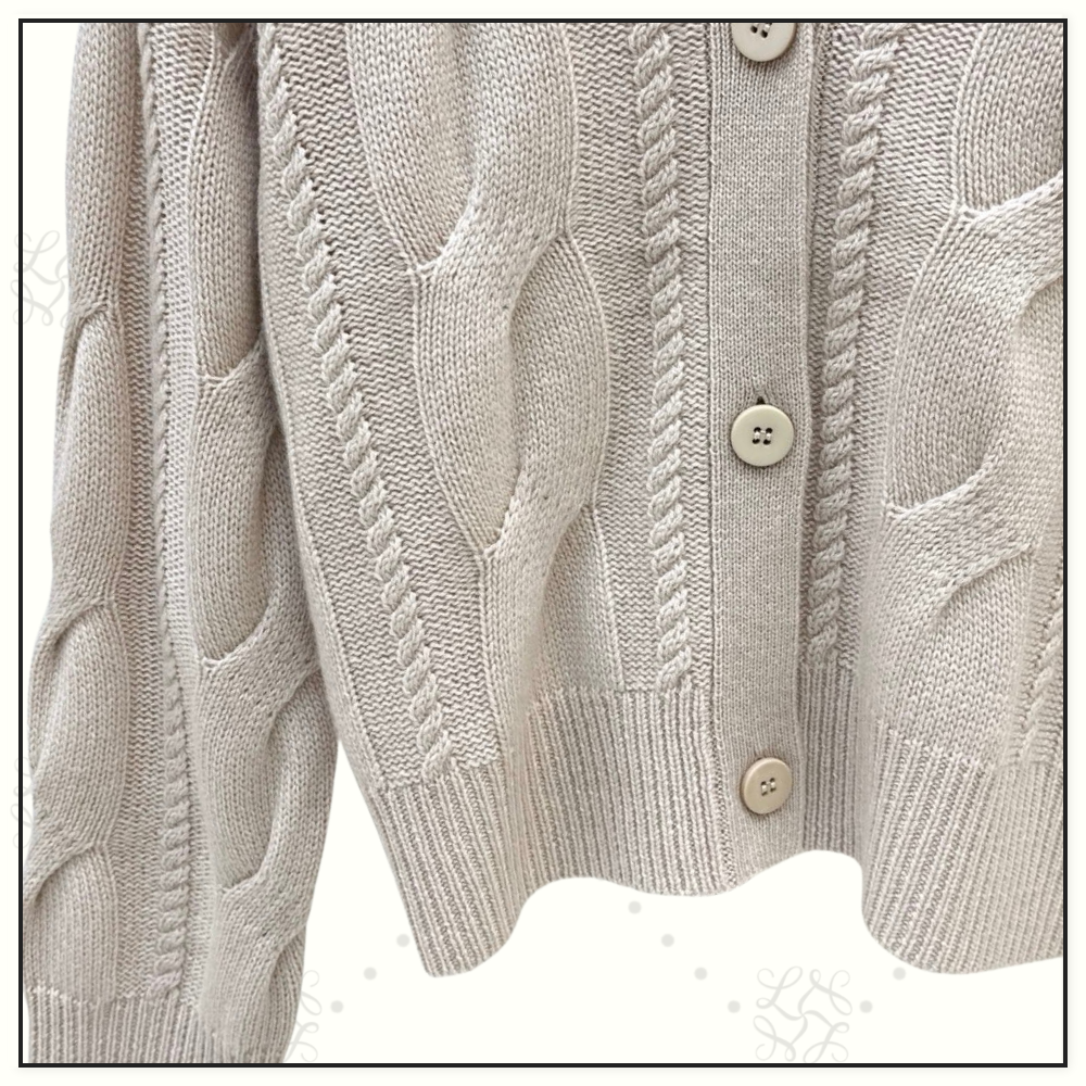 CASHMERE CABLE KNIT CARDIGAN