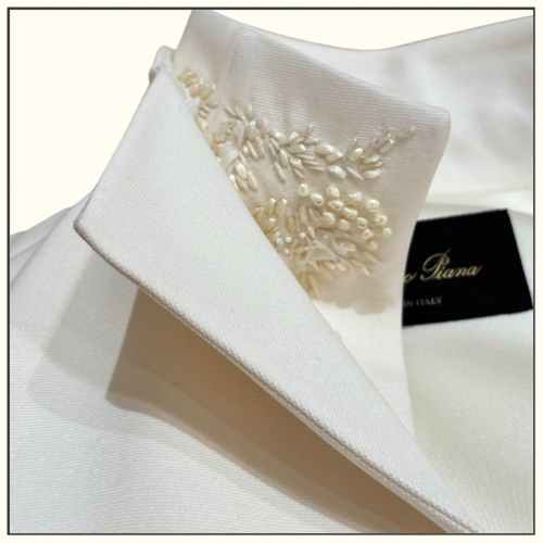 SEQUINED EMBELLISHMENTS HIGH COLLAR TOP