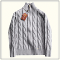 WOOL KNIT HALF ZIP SWEATER