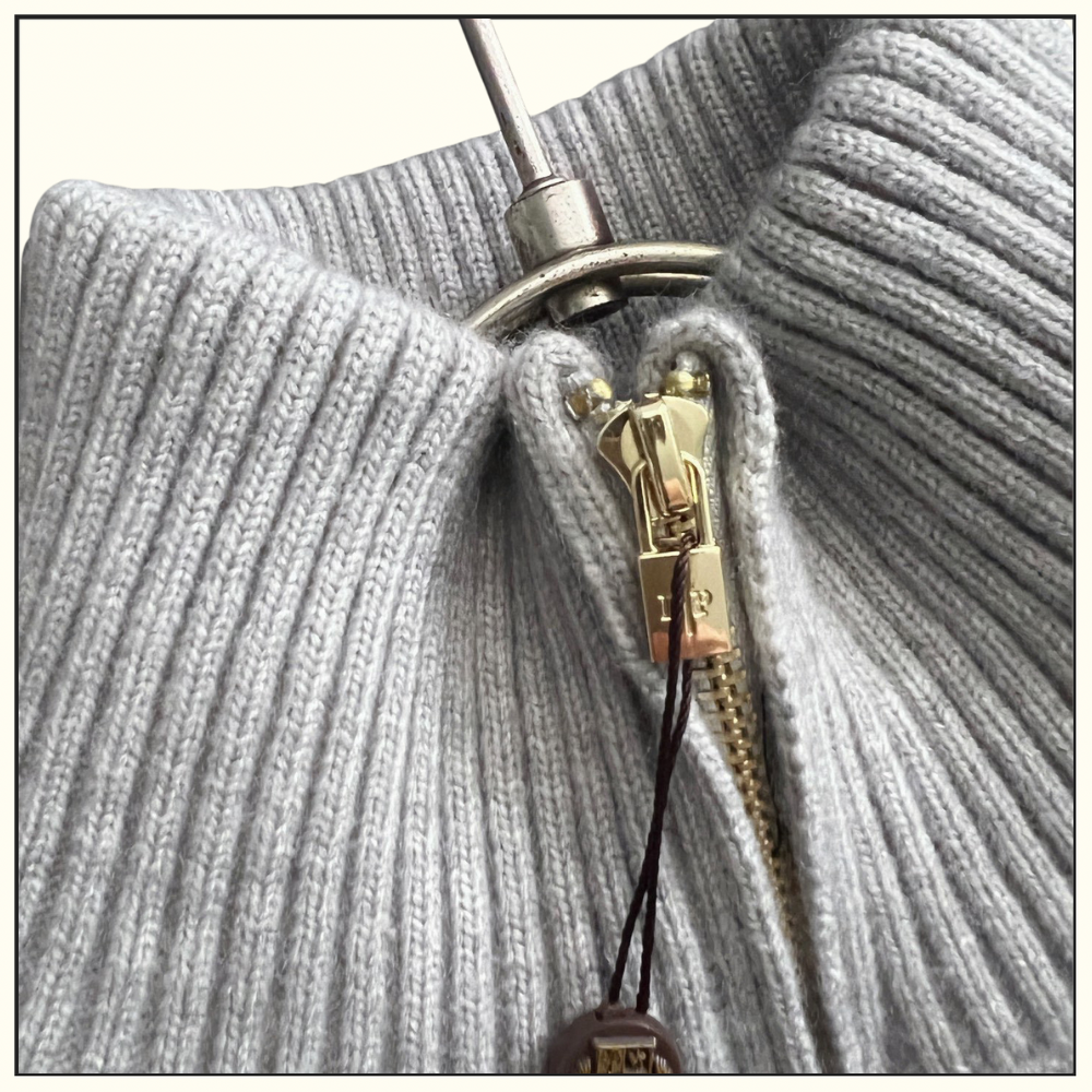 WOOL KNIT HALF ZIP SWEATER