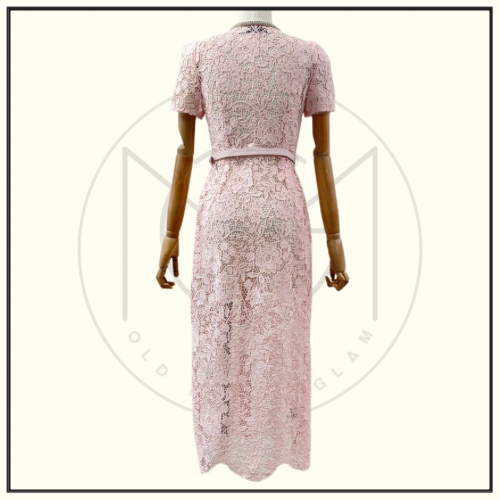 LACE CRYSTAL EMBELLISHED MIDI DRESS
