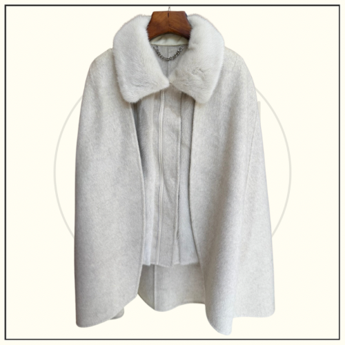 CASHMERE & MINK FUR CAPE & VEST