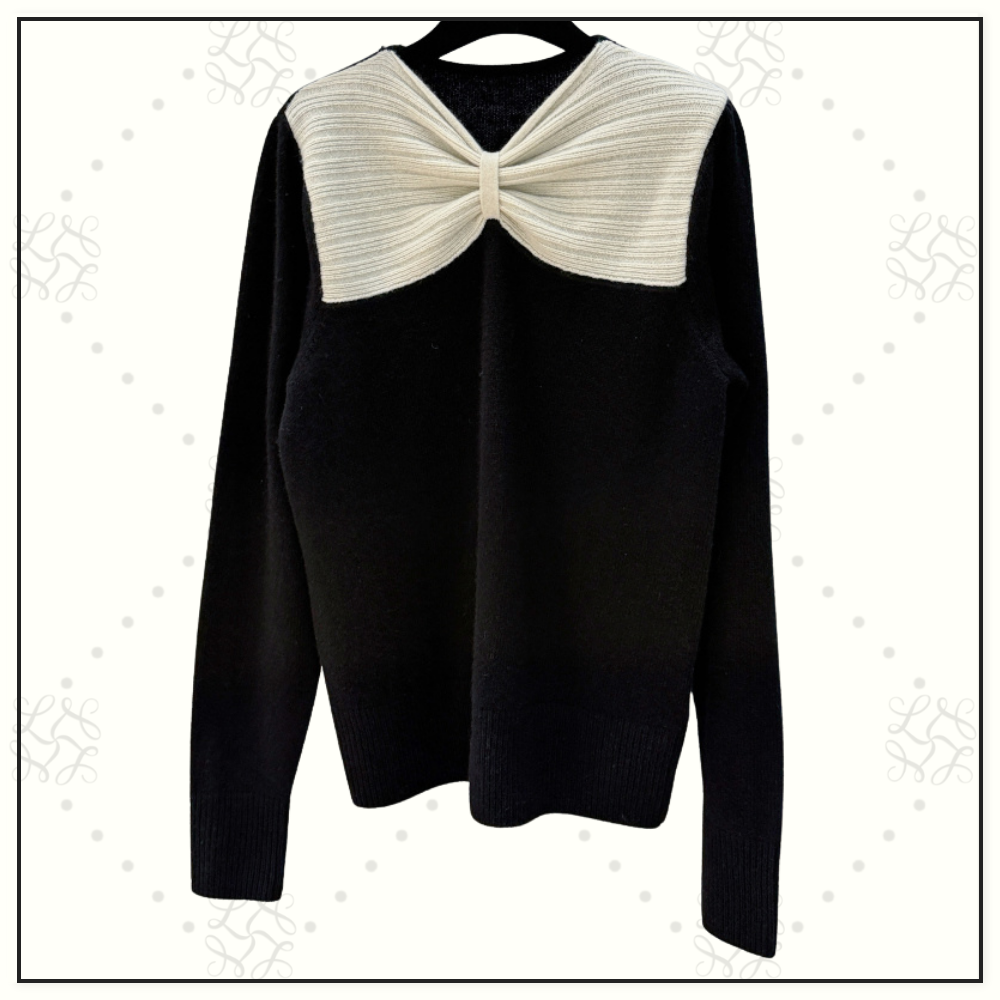 VIRGIN WOOL BOW DETAIL SWEATER