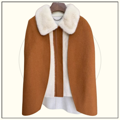 CASHMERE & MINK FUR CAPE & VEST