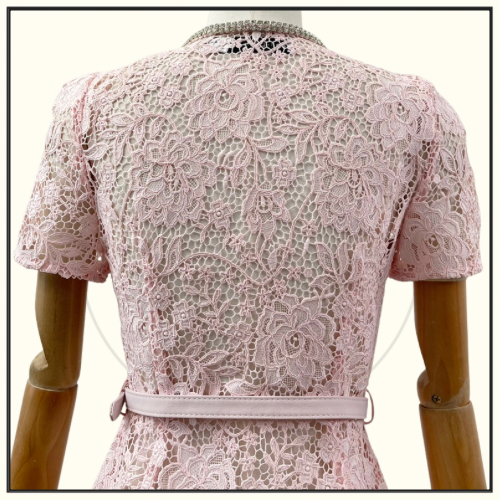 LACE CRYSTAL EMBELLISHED MIDI DRESS
