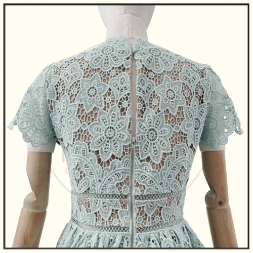 GUIPURE LACE MINI DRESS
