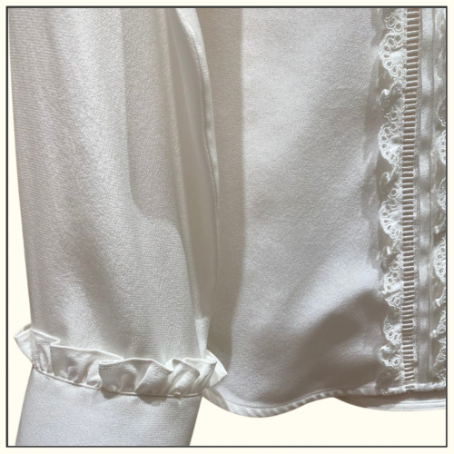 SILK CREPE FRILLED ROMY SHIRT