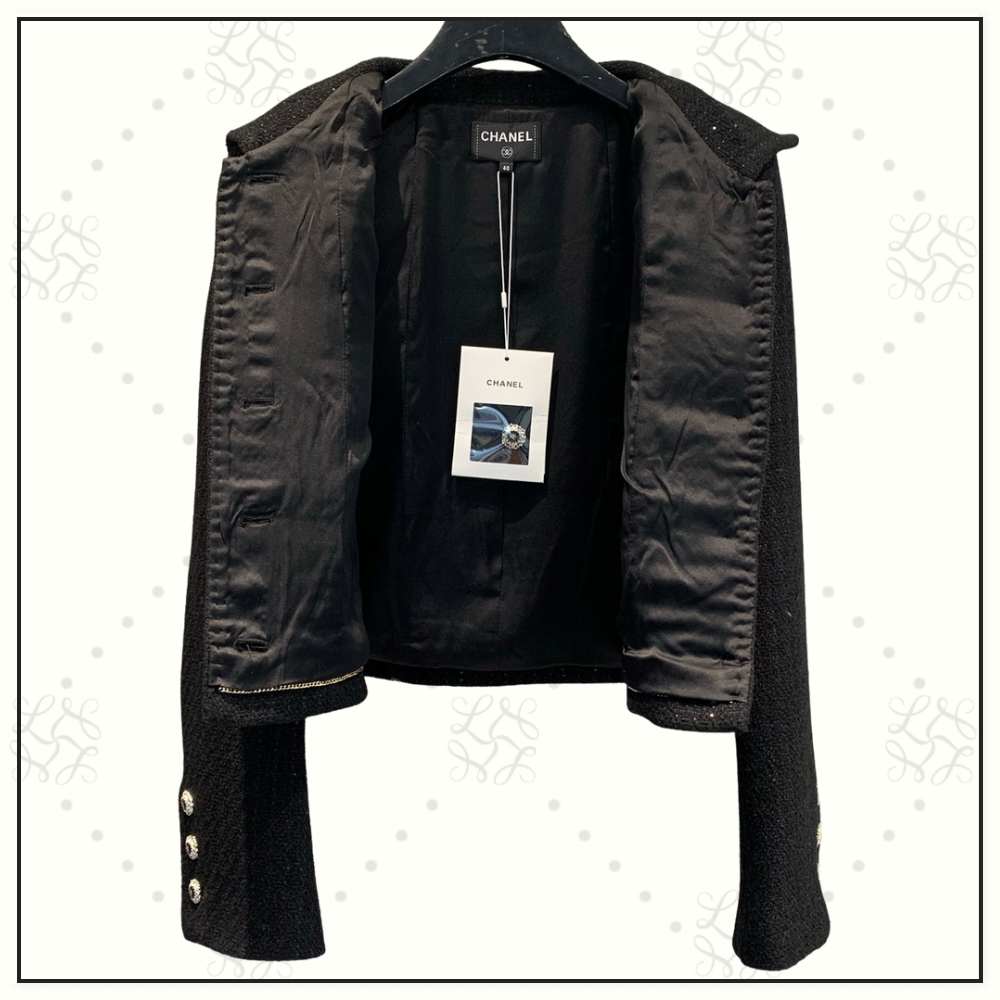 GLITTERED WOOL TWEED JACKET