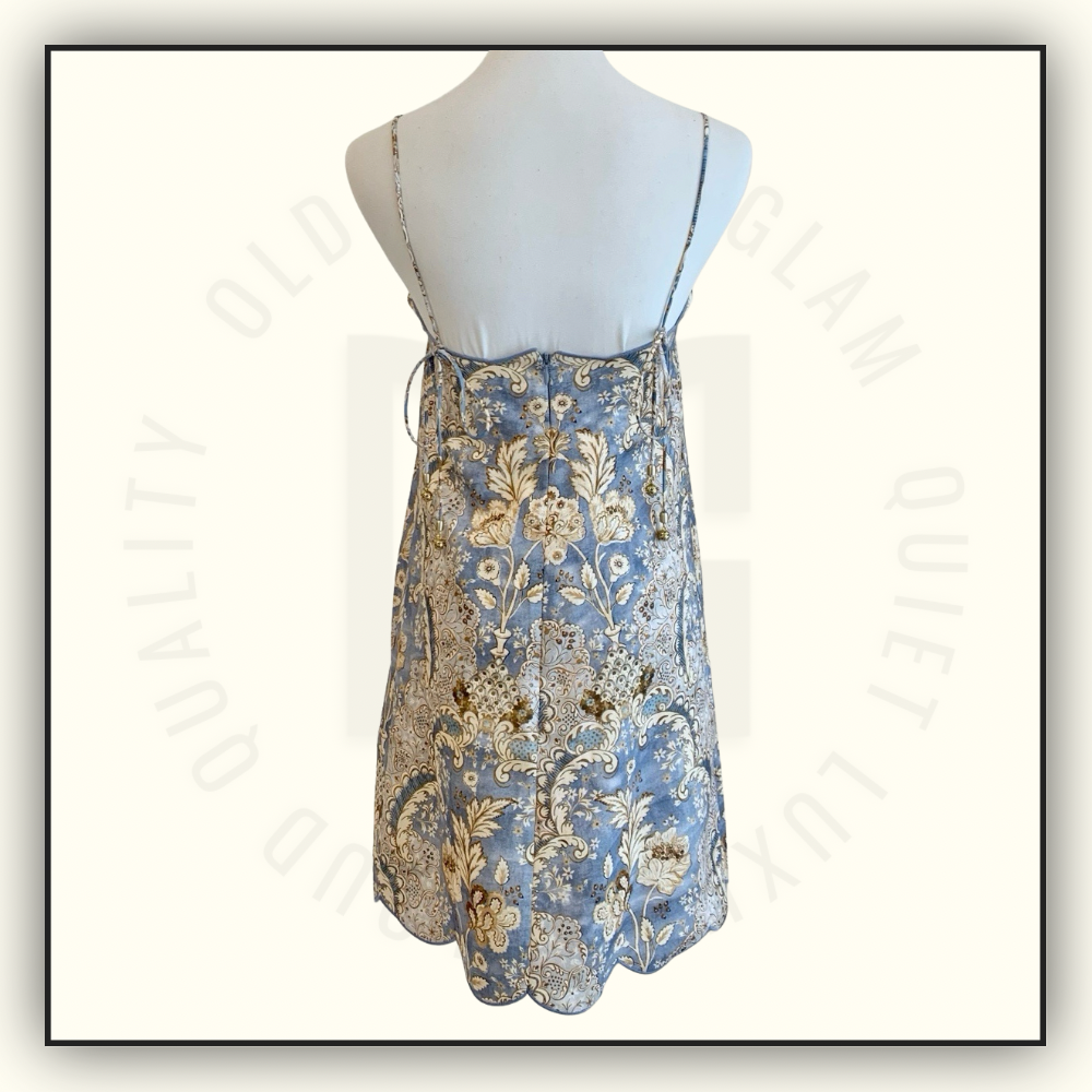 DAYLIGHT SCALLOPED LINEN MINI DRESS