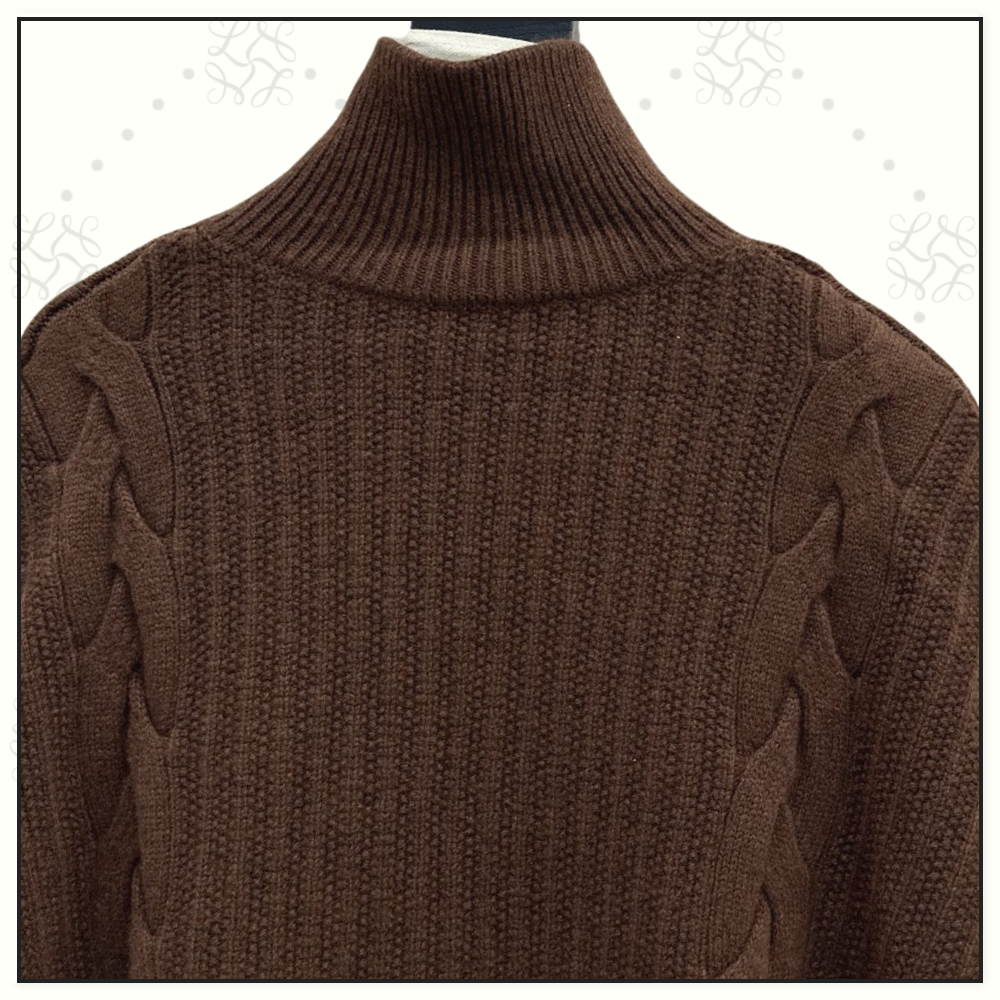 WOOL HIGH NECK PONCHO