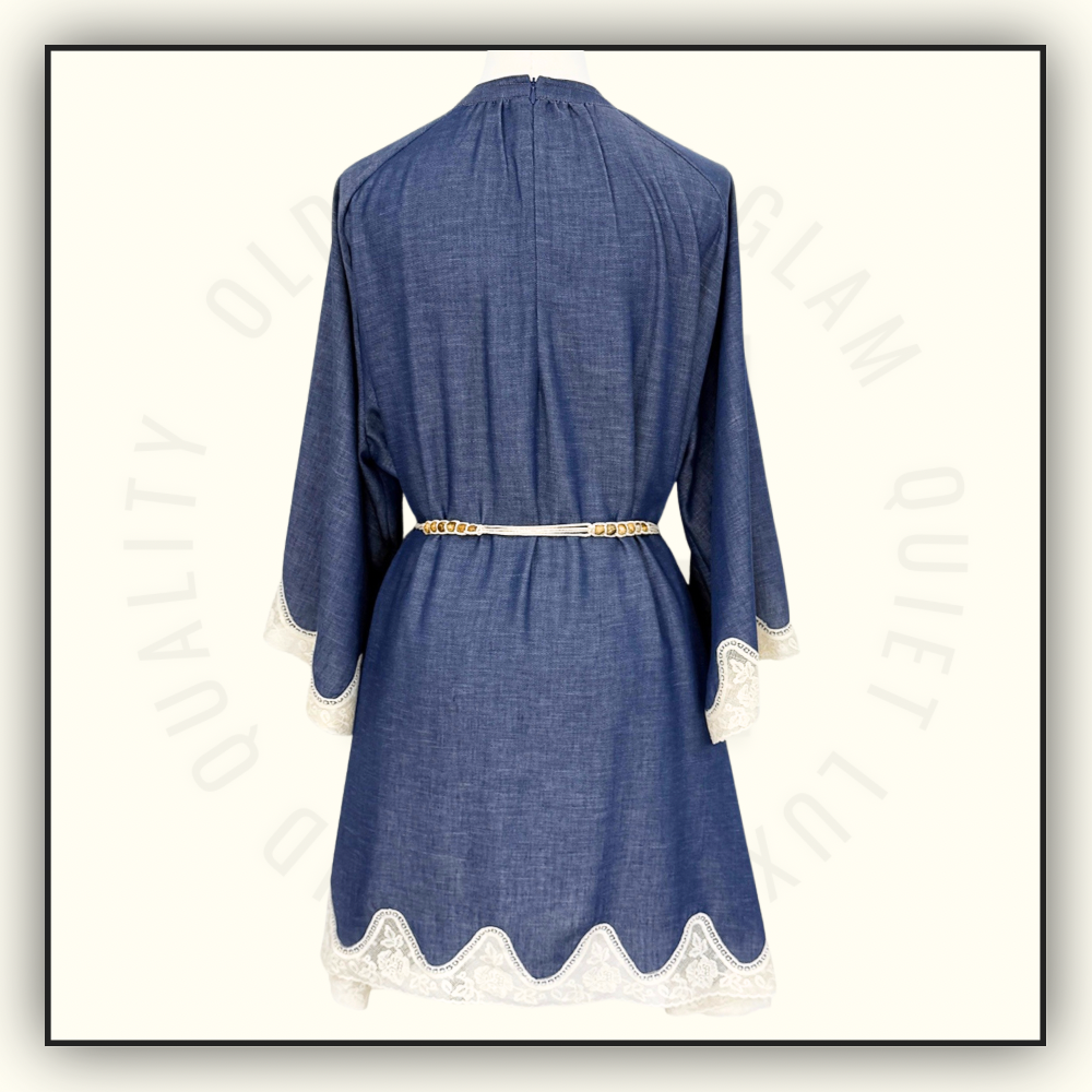 AWAKEN BELTED DENIM MINI DRESS