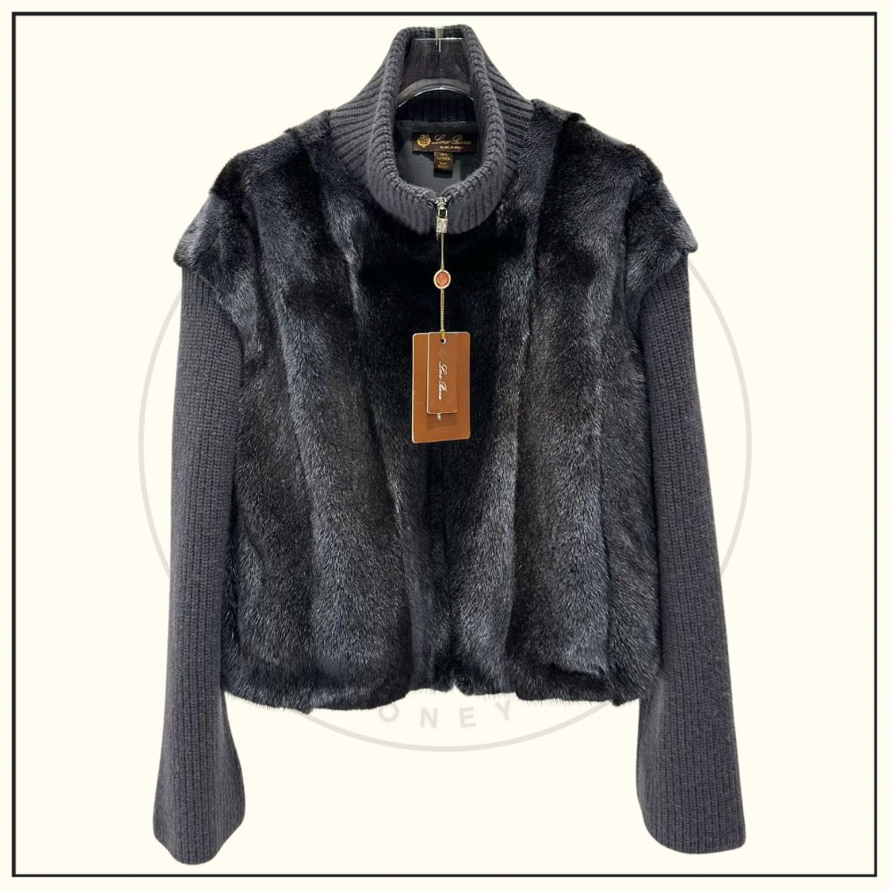 MINK FUR JACKET WITH KNIT SLEEVE