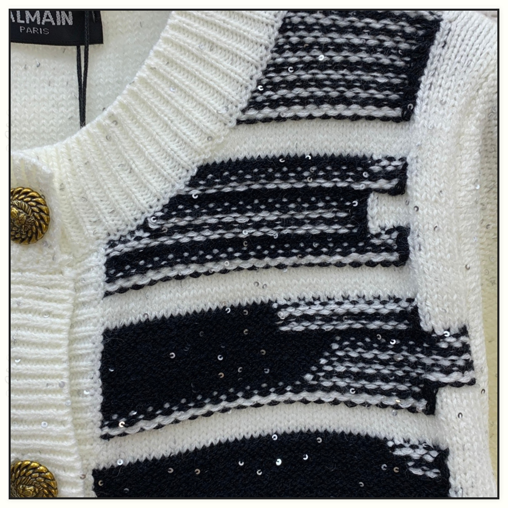 STRIPE SEQUIN CARDIGAN