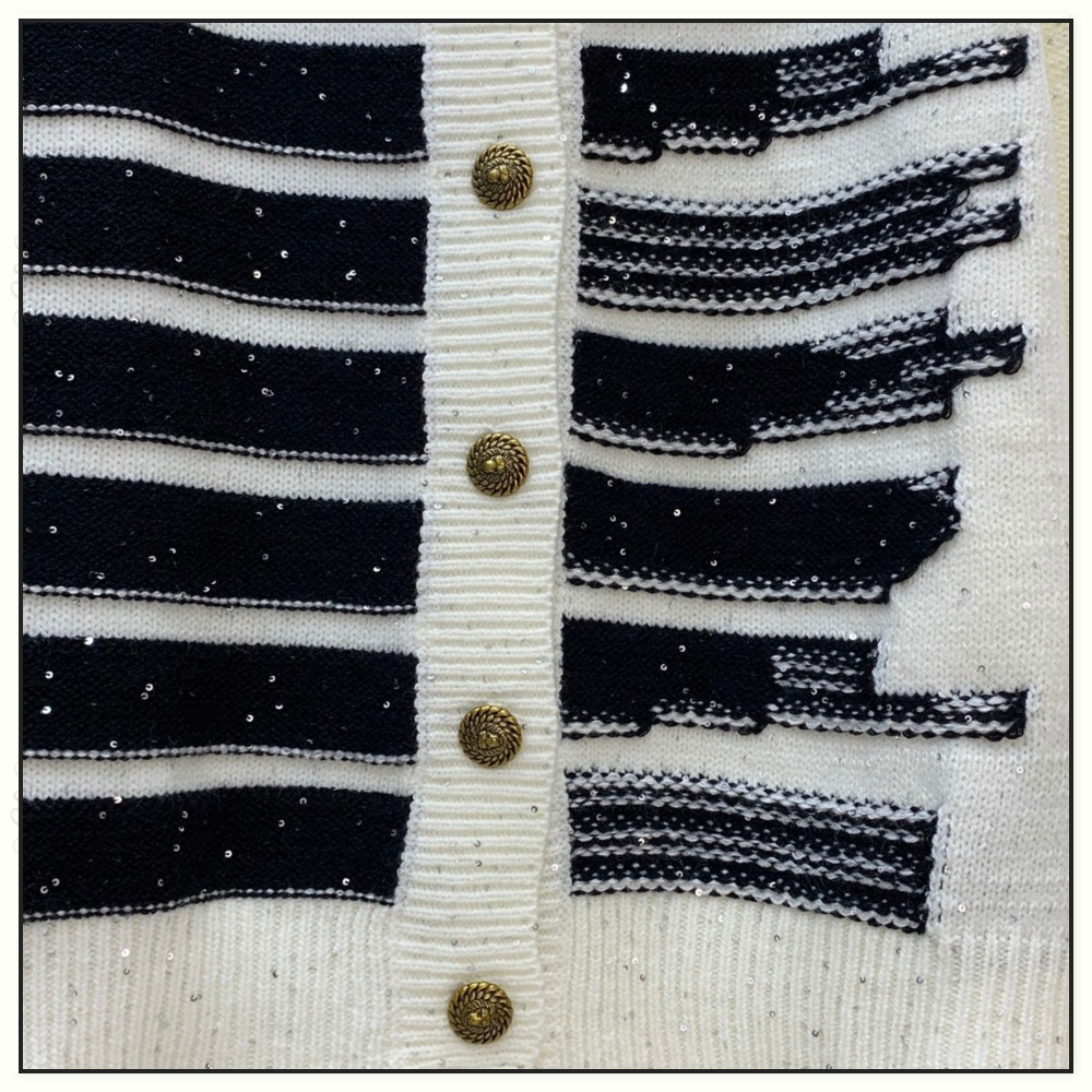 STRIPE SEQUIN CARDIGAN