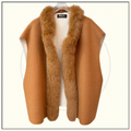 CASHMERE BLEND VEST WITH FOX FUR COLLAR