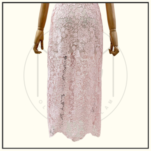 LACE CRYSTAL EMBELLISHED MIDI DRESS
