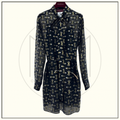TIE NECK SILK MINI DRESS