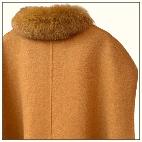 CASHMERE BLEND VEST WITH FOX FUR COLLAR