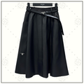 HIGH WAISTED LEATHER MIDI SKIRT