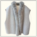 CASHMERE BLEND VEST WITH FOX FUR COLLAR