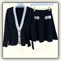RIB KNIT PEPLUM CARDIGAN & MINI SKIRT