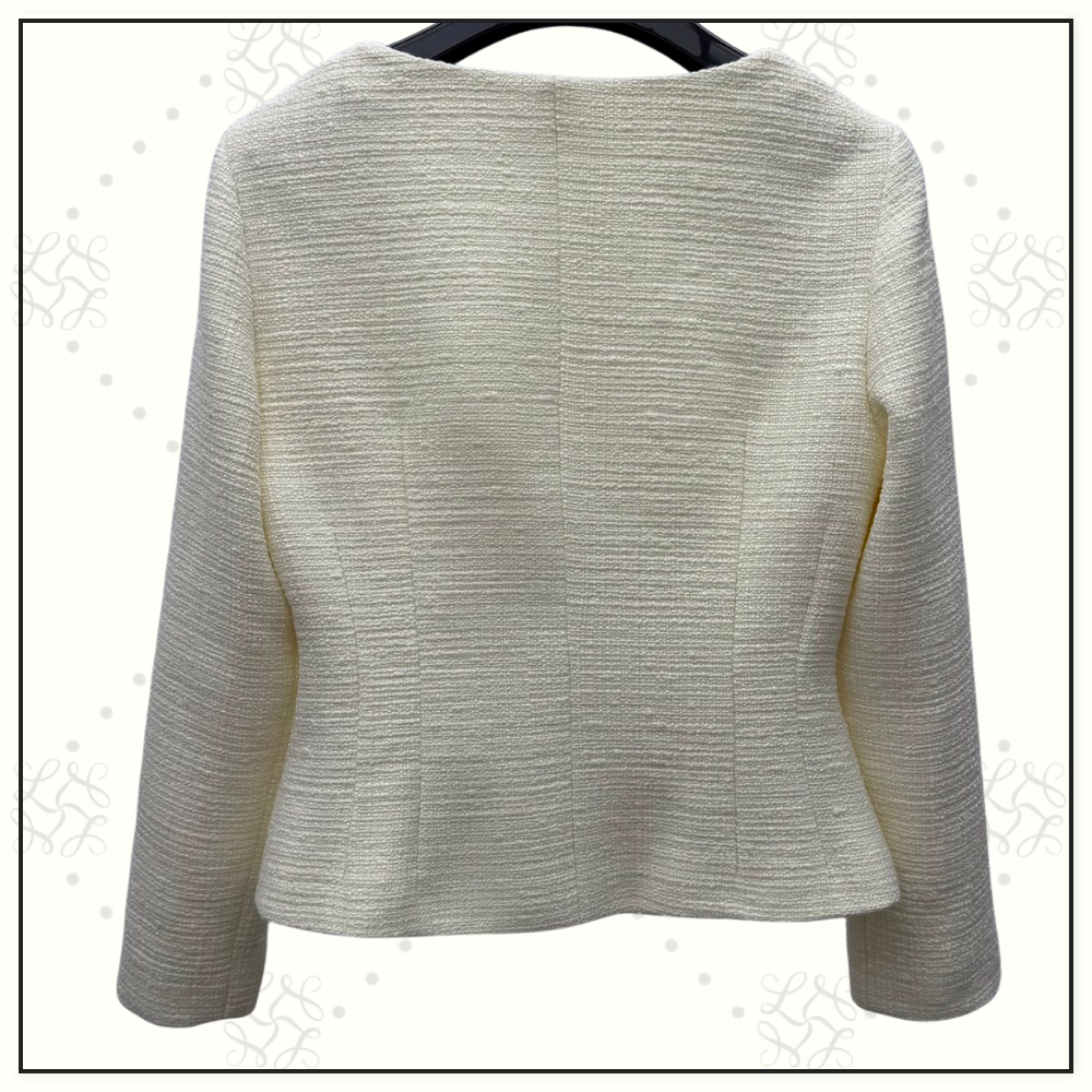 BOW DETAIL WOOL BLEND JACKET & SKIRT