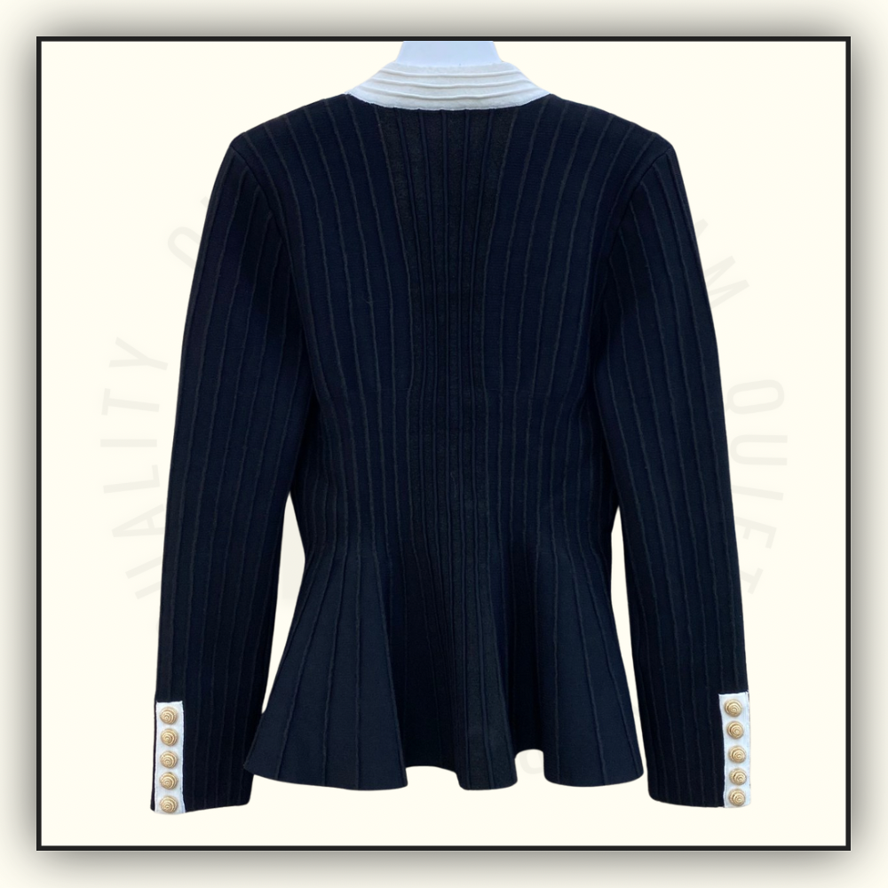 RIB KNIT PEPLUM CARDIGAN & MINI SKIRT