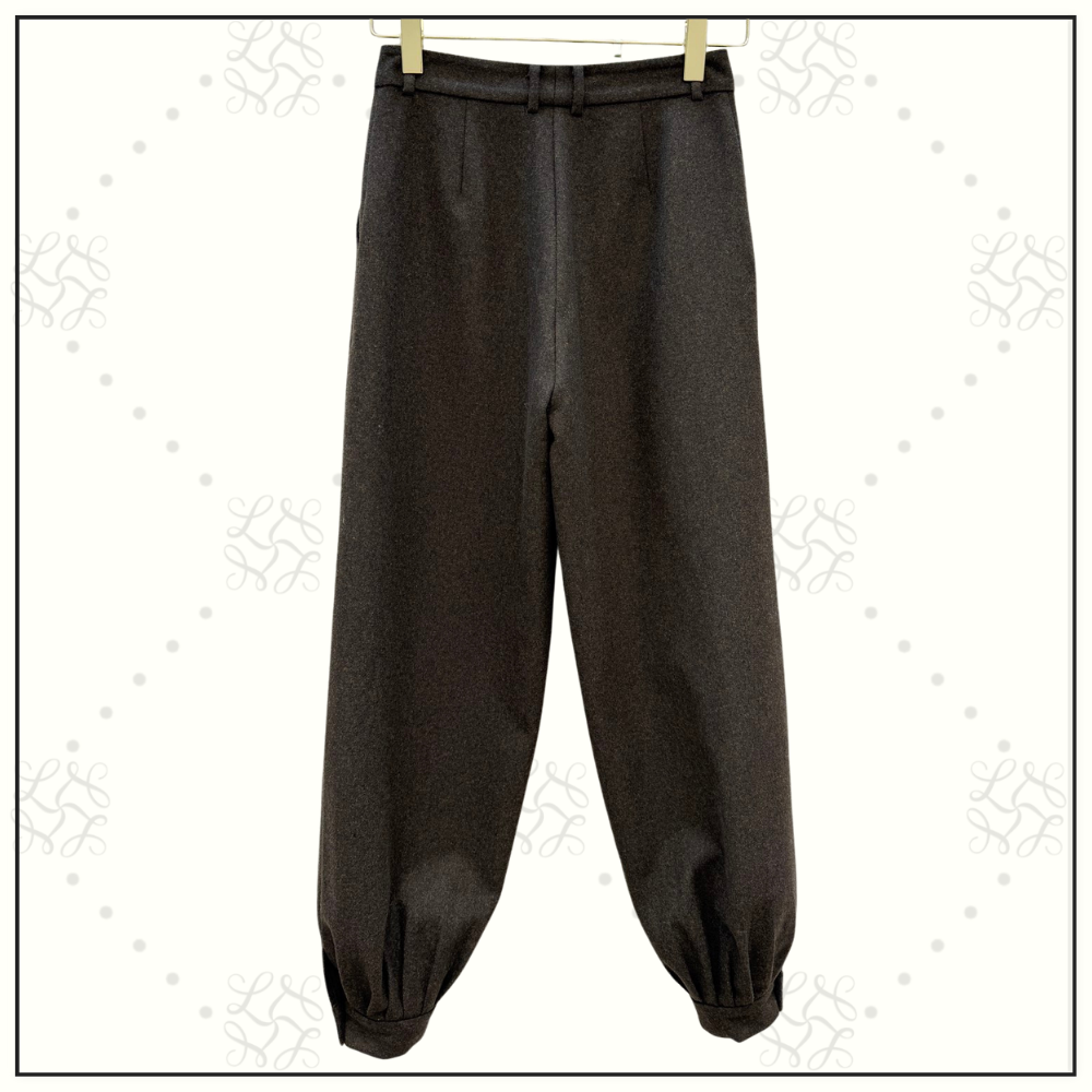 WOOL & CASHMERE BLEND ELASTIC HEM PANTS