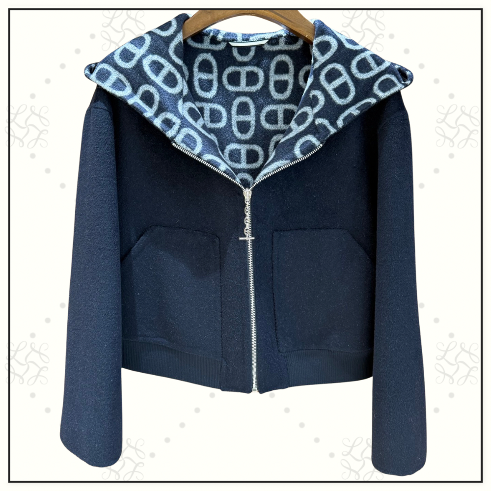 CASHMERE DOUBLE SIDE HOODED JACKET