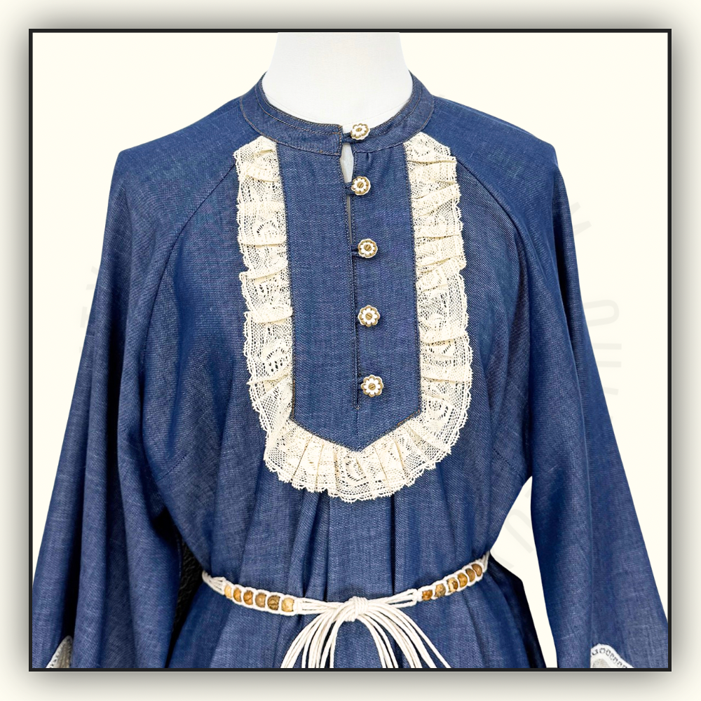 AWAKEN BELTED DENIM MINI DRESS