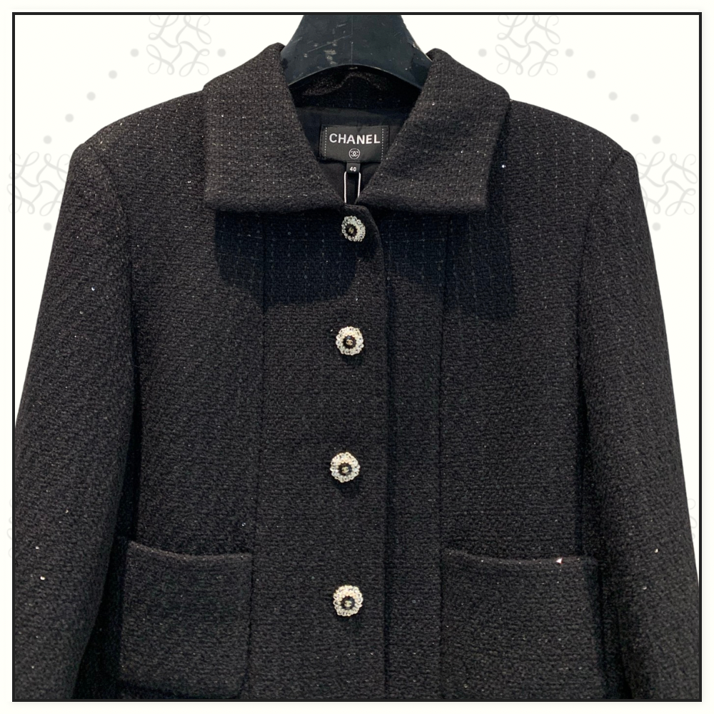 GLITTERED WOOL TWEED JACKET