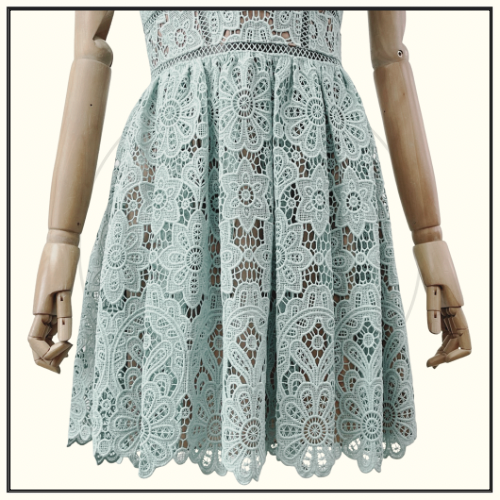 GUIPURE LACE MINI DRESS