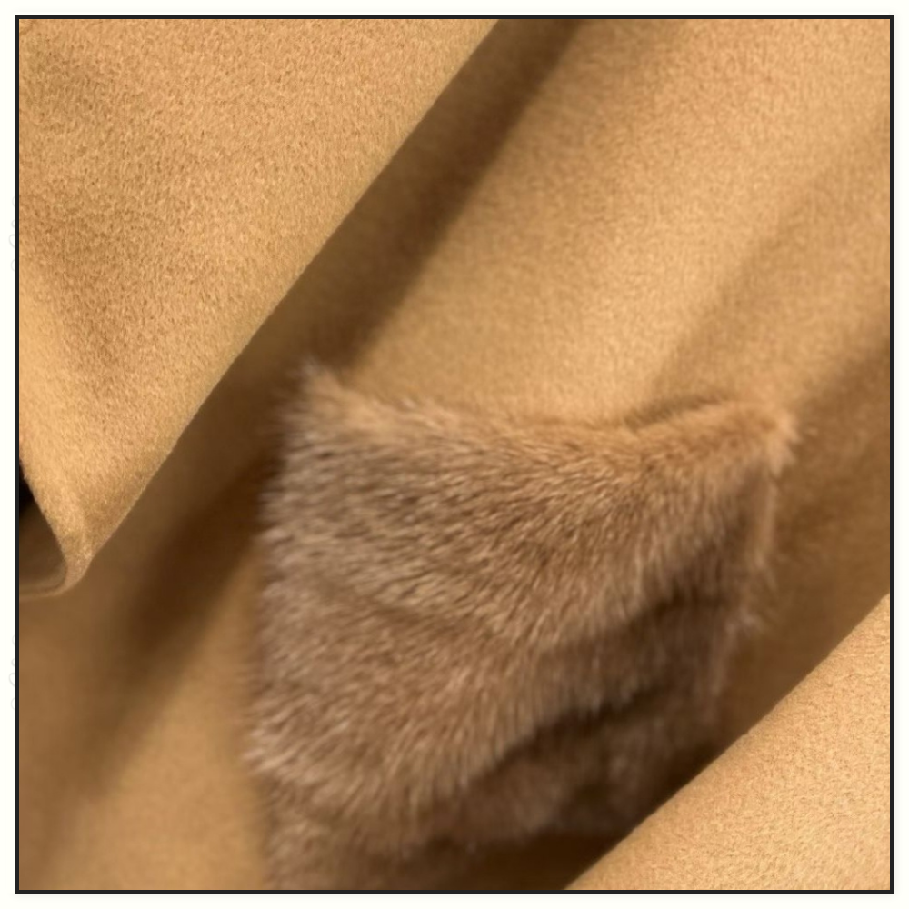 GIOVI CASHMERE CAPE WITH FUR HOODED & POCKETS