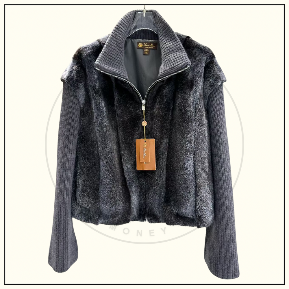 MINK FUR JACKET WITH KNIT SLEEVE