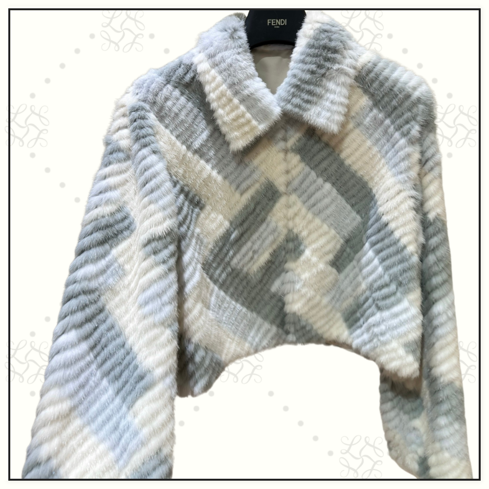 MINK FUR JACKET WITH FENDI PATTERN