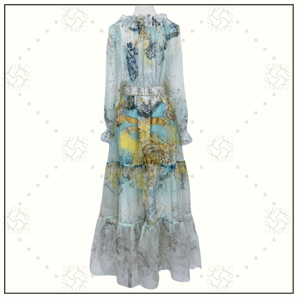 GATHERED BLOUSE & TIERED SKIRT