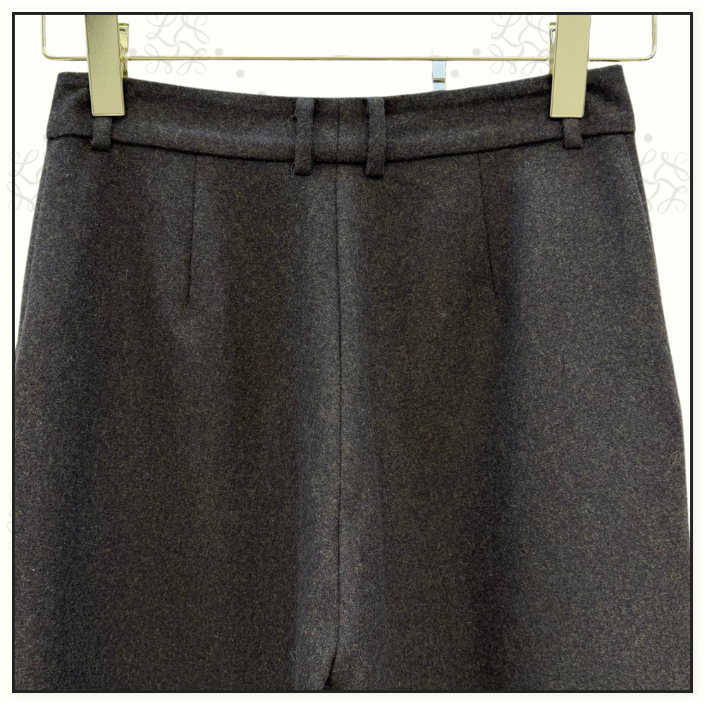 WOOL & CASHMERE BLEND ELASTIC HEM PANTS