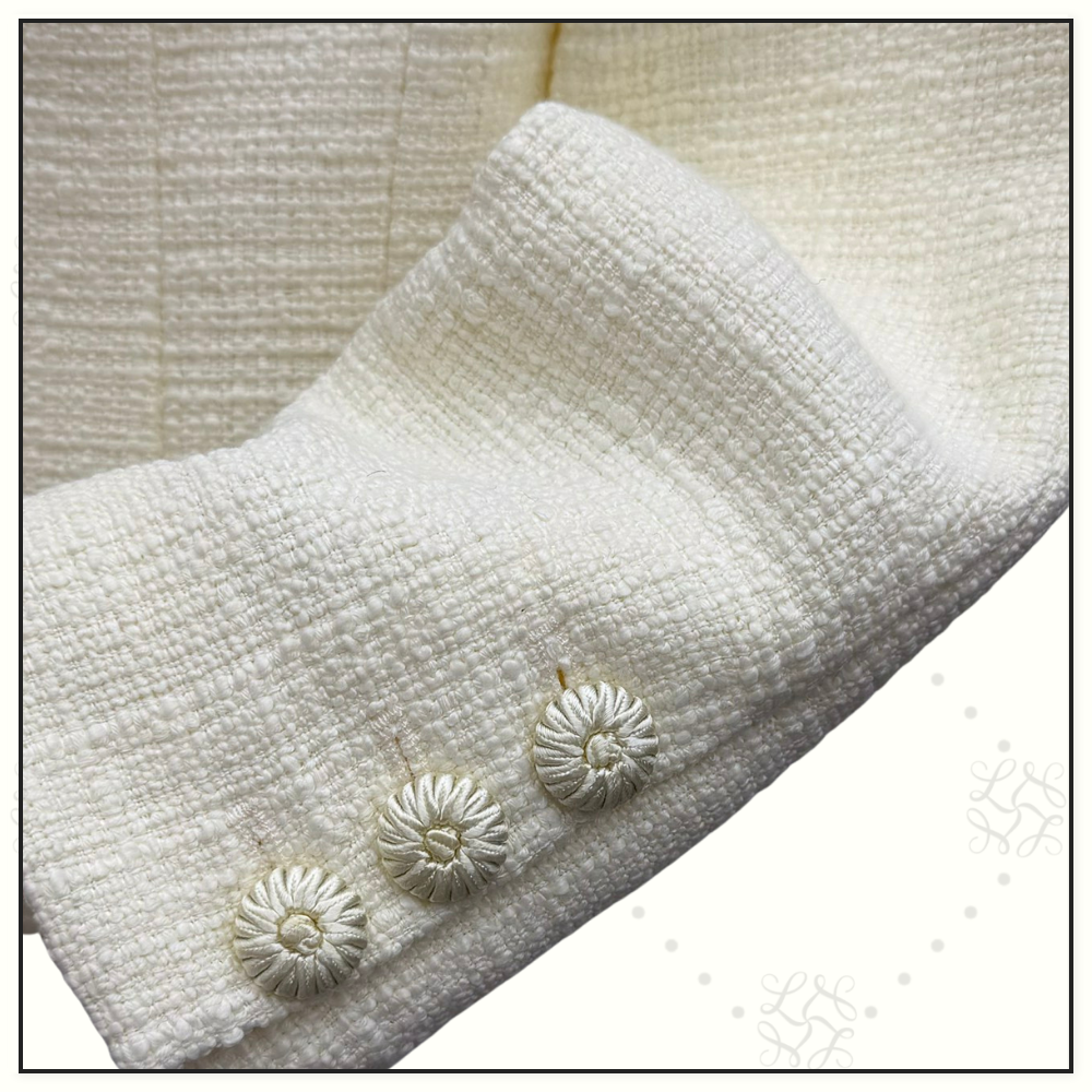 BOW DETAIL WOOL BLEND JACKET & SKIRT