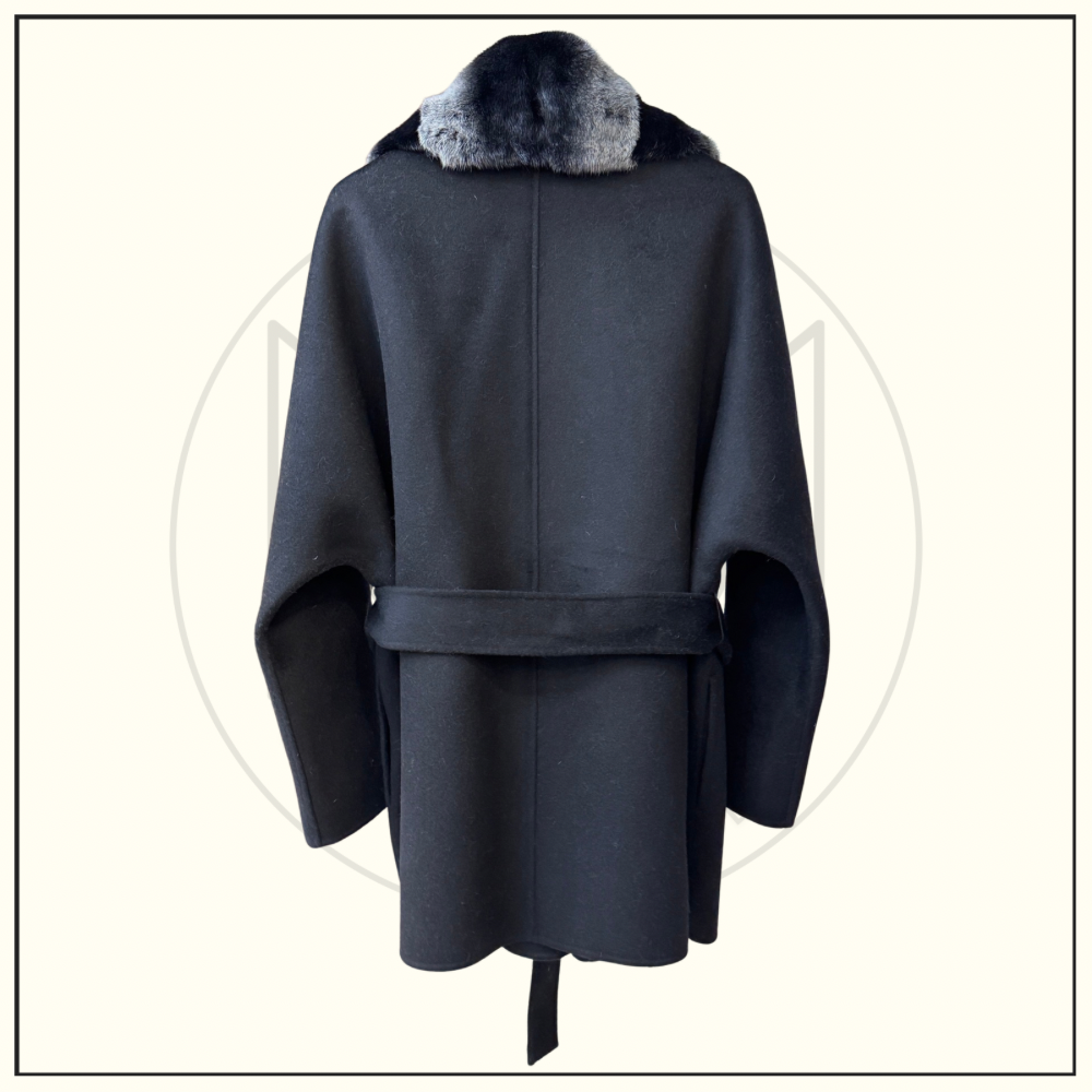 CASHMERE COAT WITH MINK COLLAR
