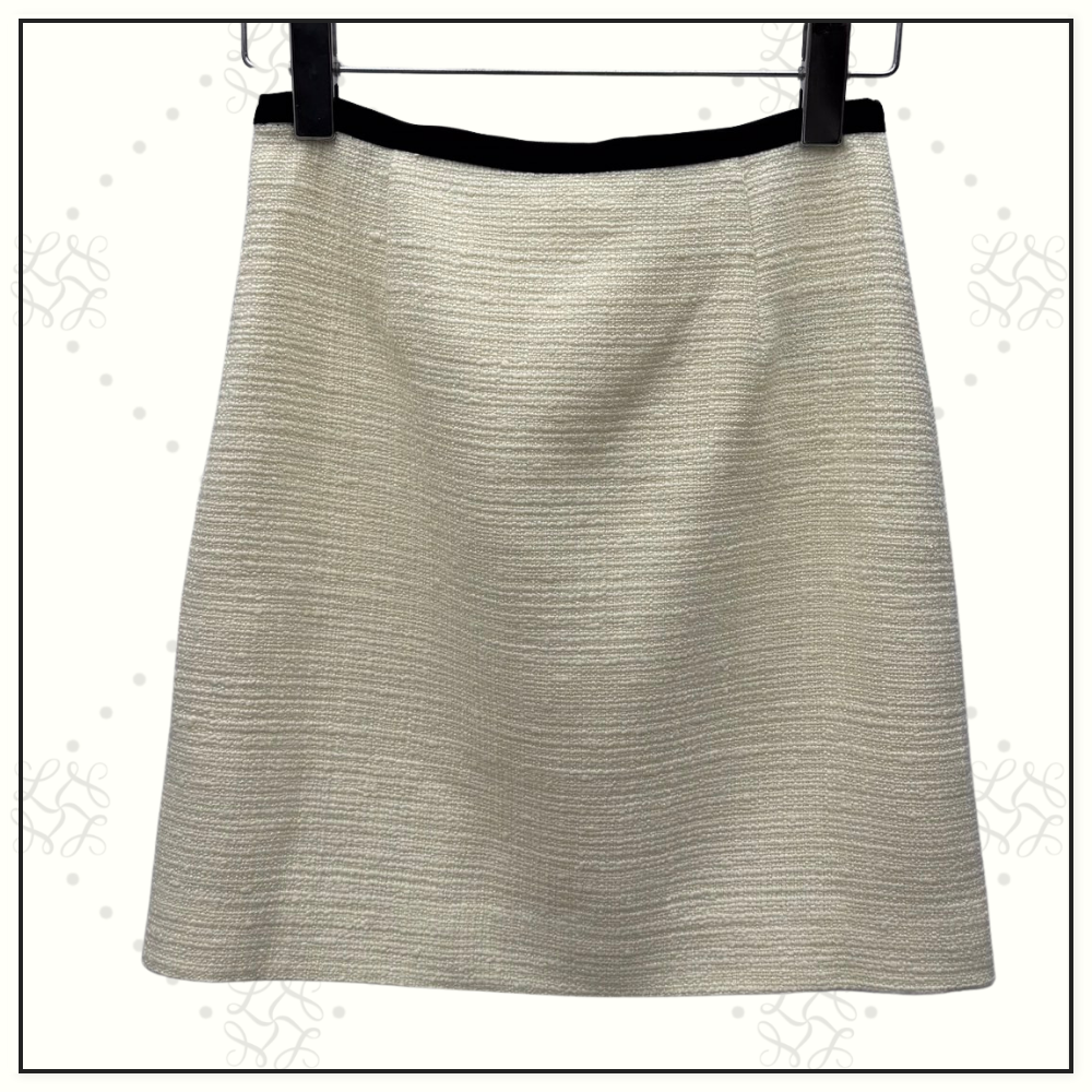 BOW DETAIL WOOL BLEND JACKET & SKIRT